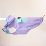 Raincoat for dogs in purple and lightblue