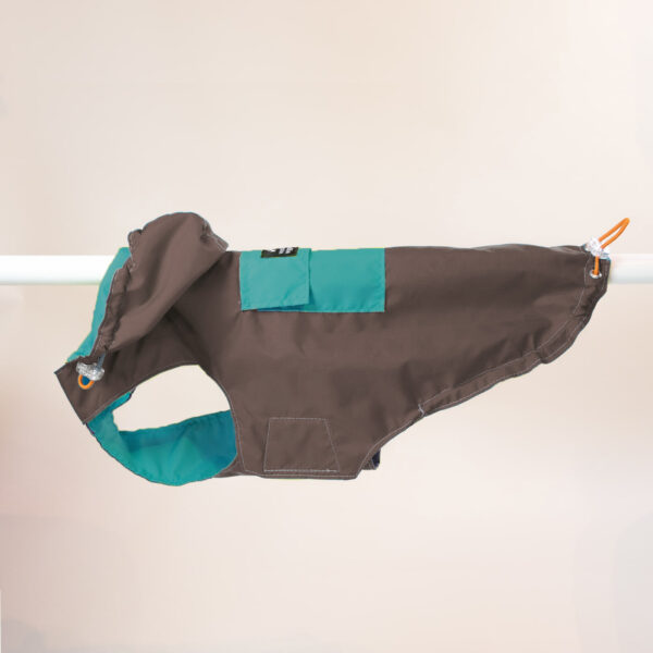 Hunde Regenanorak Braun/Petrol