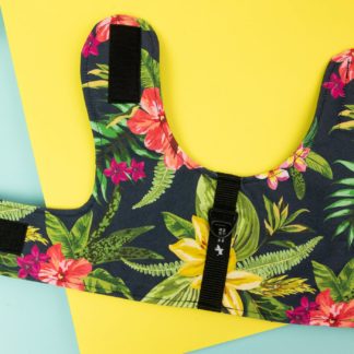 Dog harness in the shape of a vest in design "Aloha"