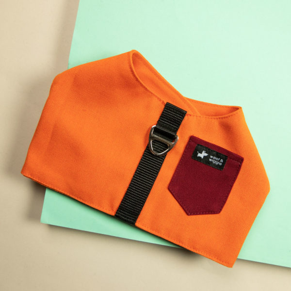 Colorblock Hundegeschirr Orange Bordeaux
