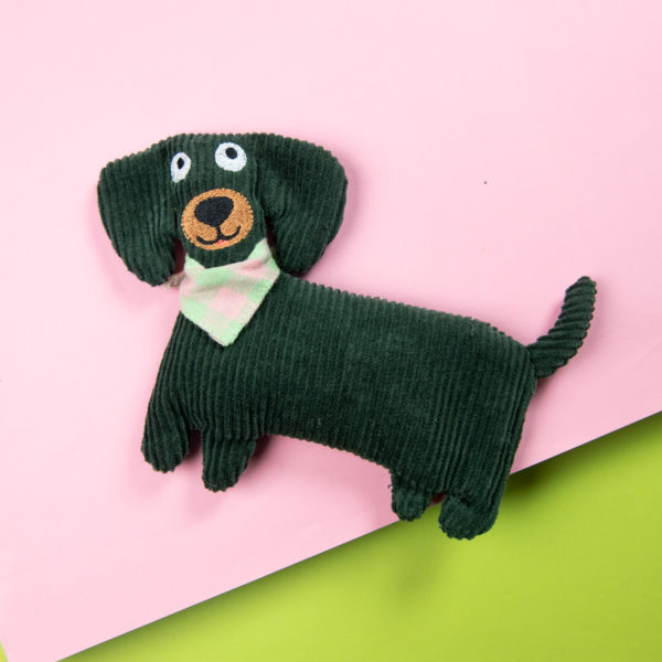 Hand warmer dachshund "Kurt" in green