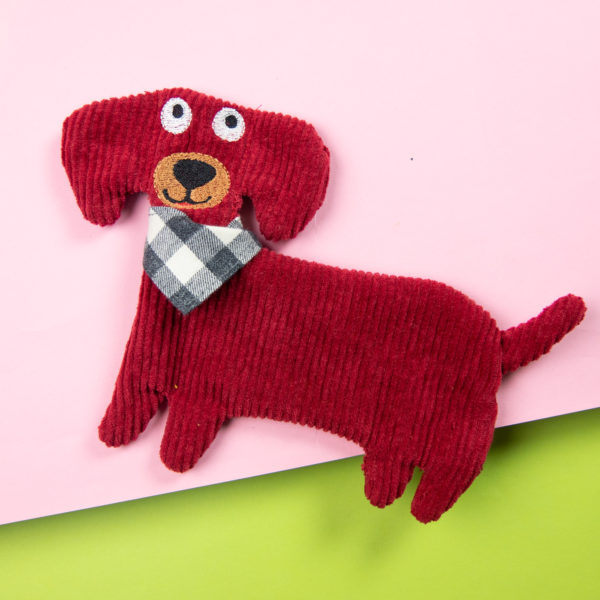 Handwarmer teckel "Kurt" in het rood
