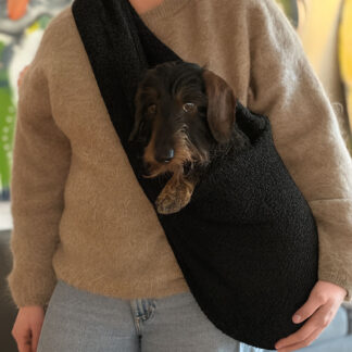 SnugPup Tragetuch für Hunde in "Bouclé Schwarz"