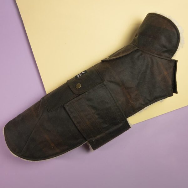 Hundemantel Chocolate Winter Parka aus Oilskin