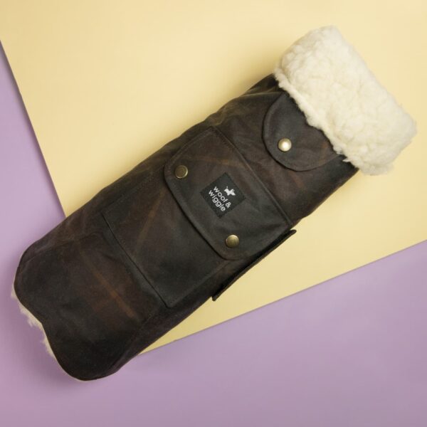 Hundemantel Chocolate Winter Parka aus Oilskin