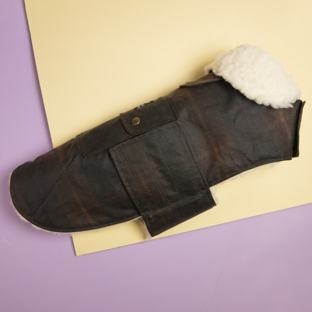 Hundemantel Chocolate Winter Parka aus Oilskin