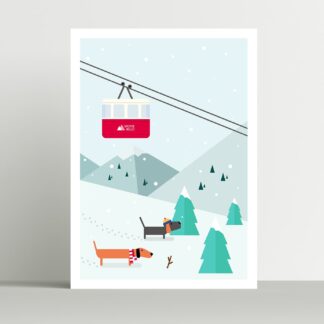 Dog Poster Winter Alps